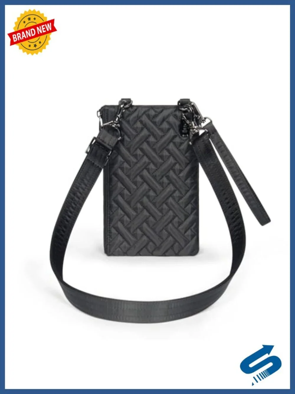 Quilted Polyester Convertible Crossbody Bag with RFID Protection and Phone